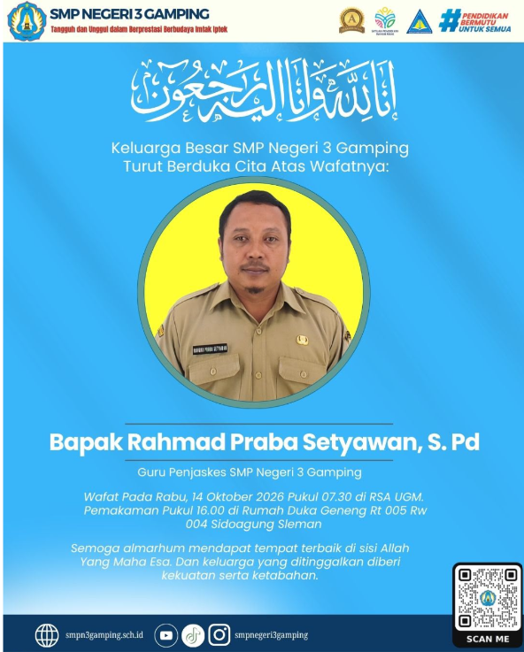 SPETAGA BERDUKA, SELAMAT JALAN PAK RAHMAD PRABA SETYAWAN: PENGABDIANMU AKAN SELALU KAMI KENANG SPETAGA BERDUKA, SELAMAT JALAN PAK RAHMAD PRABA SETYAWAN: PENGABDIANMU AKAN SELALU KAMI KENANG